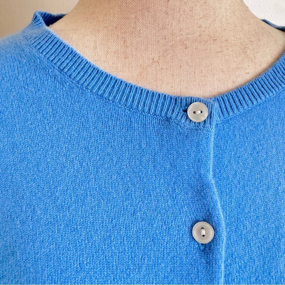 Lands' End Light Blue Cashmere Button Front Cardigan Sweater - Picture 2 of 5